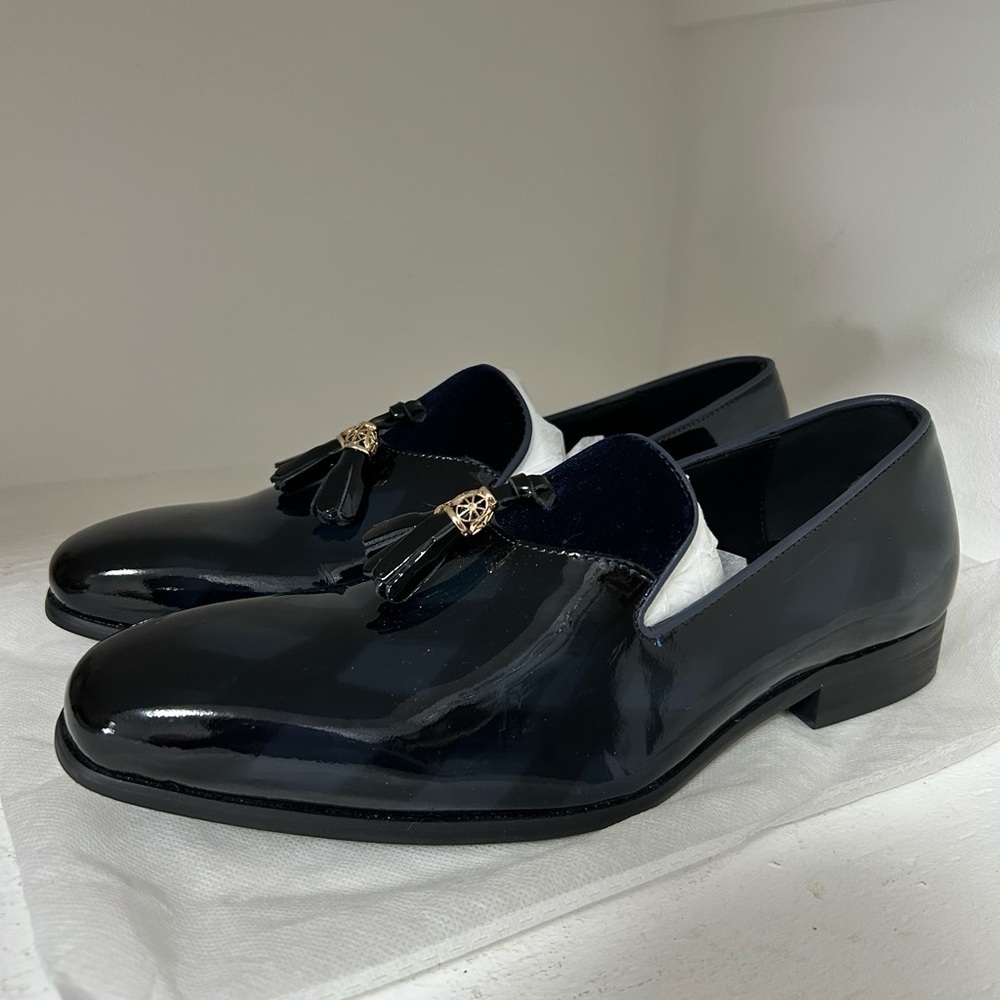 NasonMoretti Glossy Black Tassel Loafers like new !